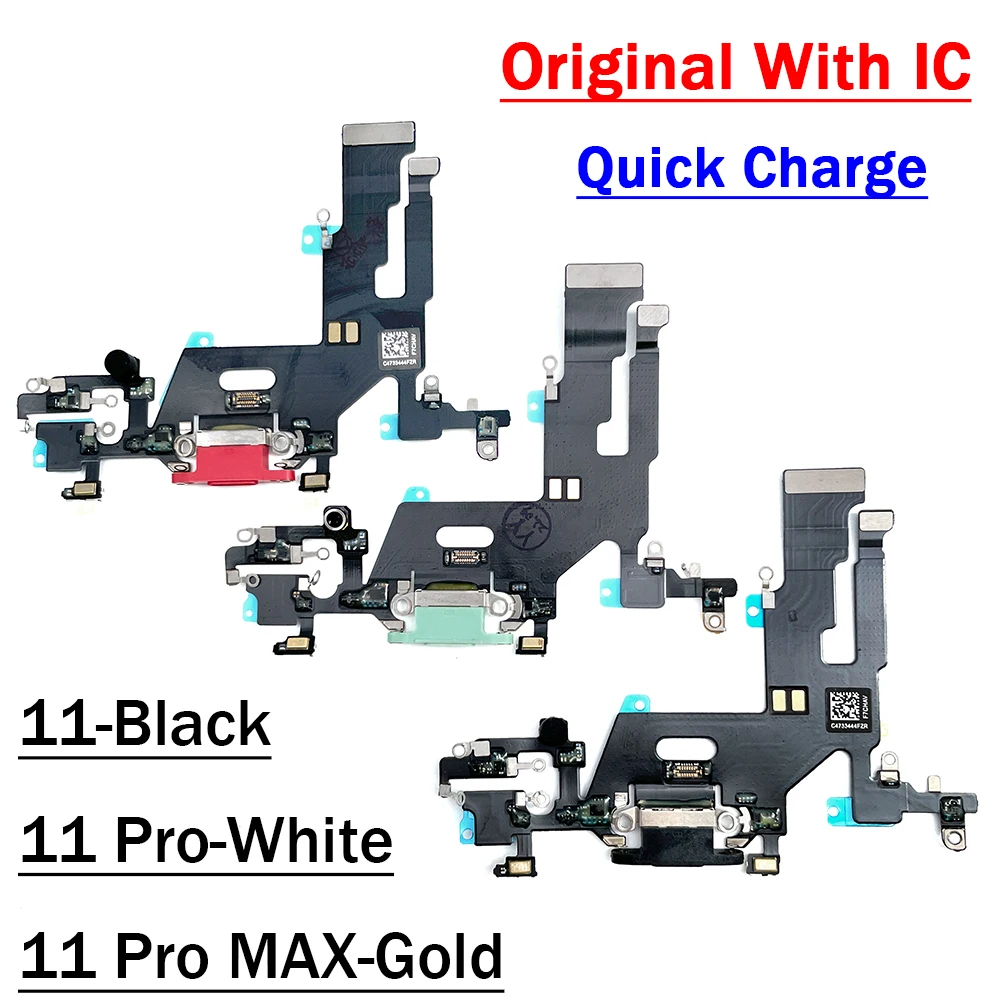 

5Pcs/lots Original USB Charging Port Charger Board Flex Cable For Iphone 11 Pro / 11Pro Max Dock Connector With Microphone