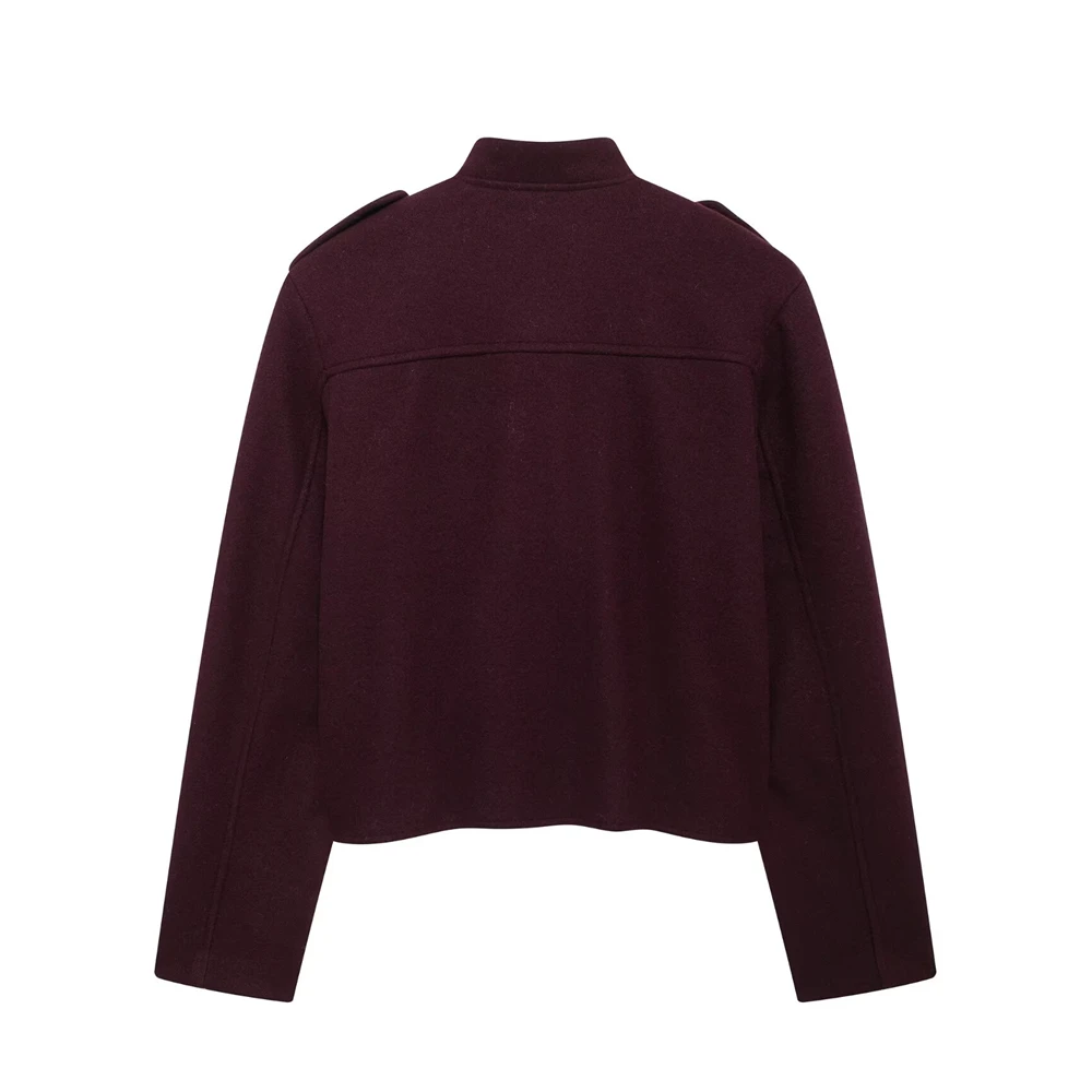 Женская короткая куртка RZRA с отложным воротником и длинными рукавами