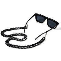 2022 black large chain for glasses mask chain acrylic eyeglasses chain reading glasses chain men women
