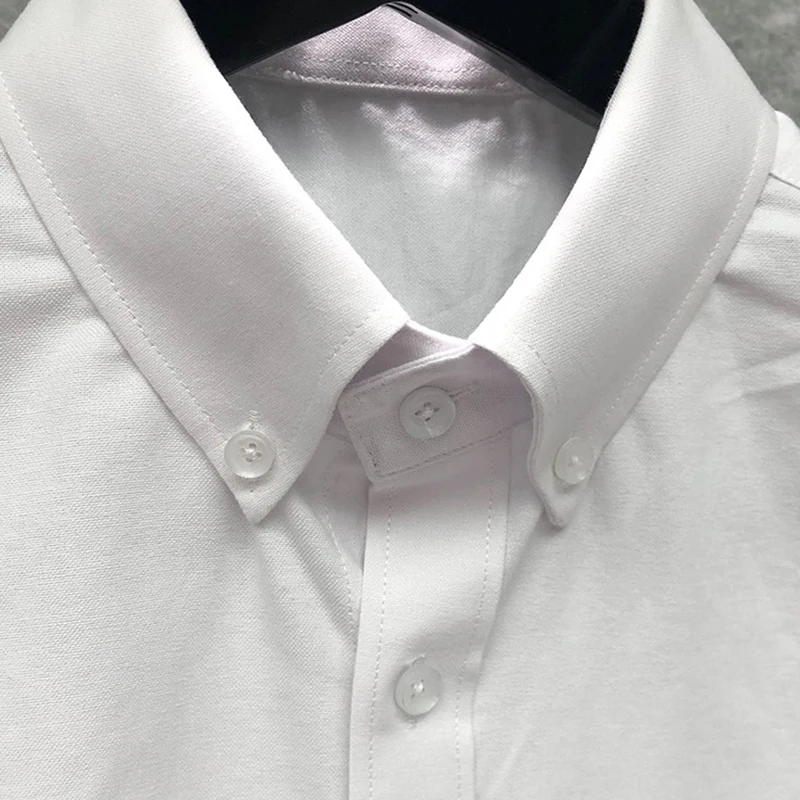 TB THOM Men’s Long Sleeve Sateen Dress Shirt Style with Buttoned Cuffs Shirttail Hem Fashion Brand Animal Embroidery Design Tops