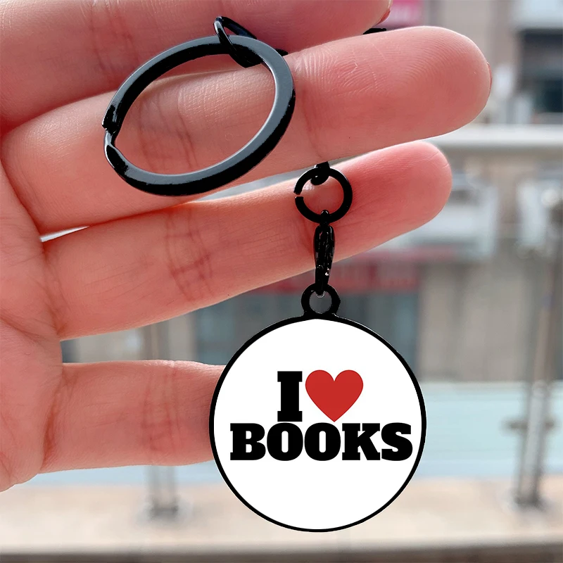 

Fashion I Love Books Cool Key Tag Motorcycles Cars Backpack Chaveiro Keychain For Friends Key Ring Gifts Accessories