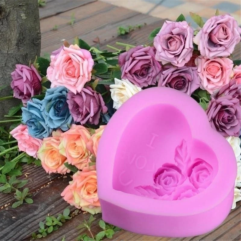 Love Heart Shaped Soap Silicone Mold Fondant Cake Decorating Tools | Дом и сад