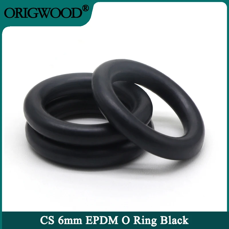 

5 шт. уплотнительное кольцо из EPDM CS 6 мм, наружный диаметр 50 ~ 200 мм, черные, устойчивые к кислотам и щелочам, водостойкие уплотнительные кольца, устойчивые к трению
