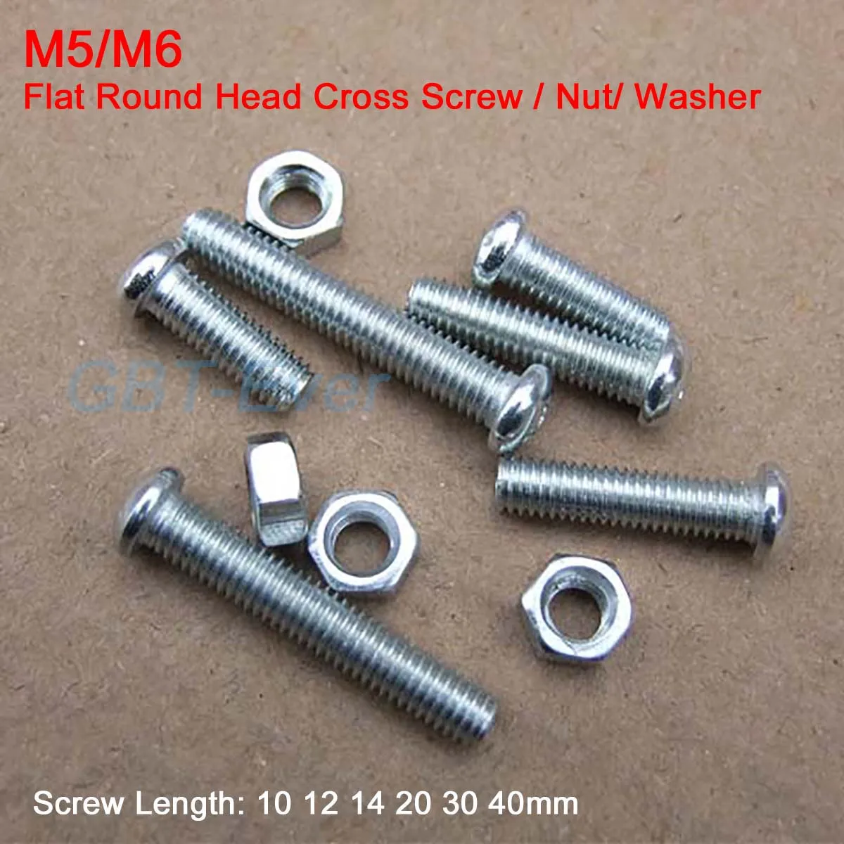 10 шт. M5 M6 железные плоские круглые головки крестовые Винты/гайки/плоские шайбы