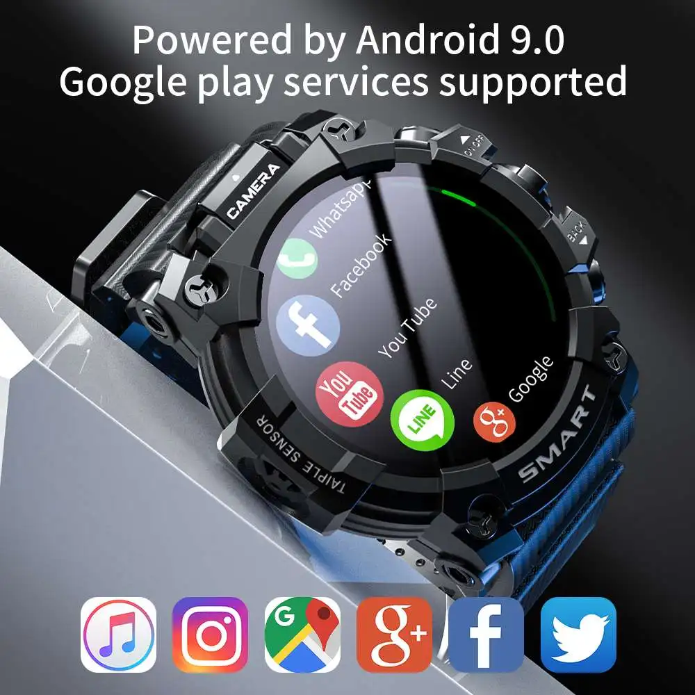 Смарт-часы LOKMAT APPLLP 6 android 4 Гб + 64 ГБ 4G-LTE GPS Beidou Android Поддержка Google Play с камерой 5 Мп |