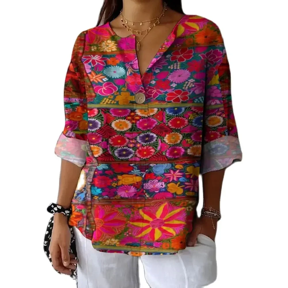 Женская юбка в этническом стиле с цветочным принтом