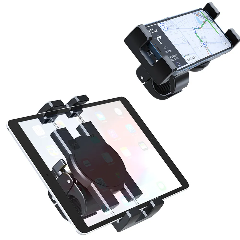 Motorcycle Bike Phone Holder Bicycle Handlebar Cell Phone Clamp for 4.7-13’’ Phone Tablet Mount 360° Rotation Mobile Phone Stand