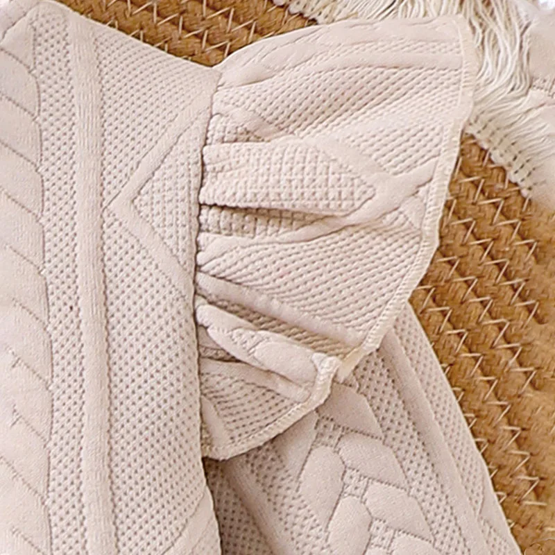 Новинка 2024 Осеннее детское платье принцессы вязаное платье-свитер с высоким