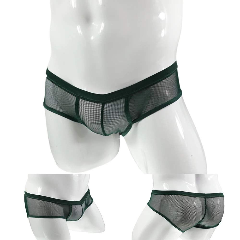 

New Men Sexy Mesh Ultra-thin Underwear Breathable Nightclub Low Waist Mesh Transparent Low Rise Boxer Briefs Panties