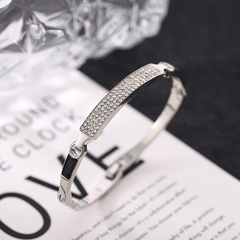 Японский и корейский простой дизайн двойной t Классический Открытый браслет с