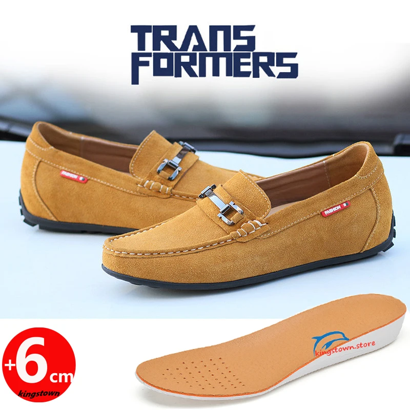 Мужские лоферы на подъеме увеличивающие рост для мужчин высокие стельки 6 см