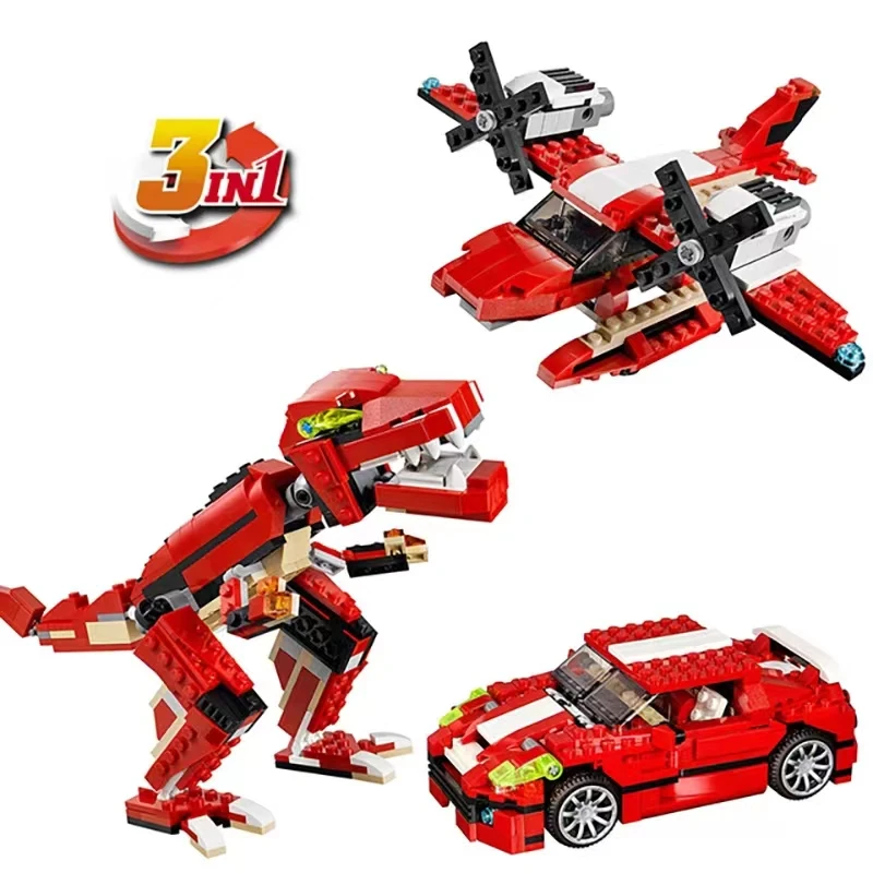 

374pcs City Architect 3 In 1 Creator Roaring Power Building Blocks Bricks Model Kids 31024 Toys for Children Birthday Gifts