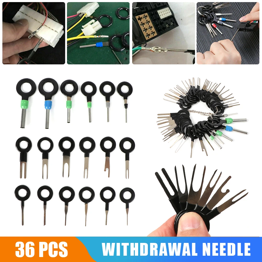 

36Pcs/Set Car Terminal Removal Electrical Wiring Crimp Connector Pin Extractor Kit Automobiles Terminal Repair Hand Tools