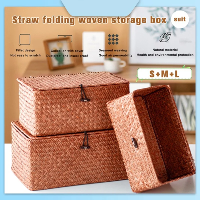 Горячая Распродажа 3 в 1 плетеная корзина для морской травы |