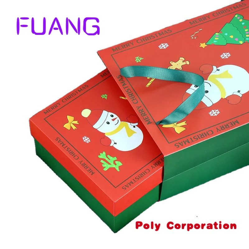 Custom Logo Wholesale red Magnetic Folding Gift Box Xmas Large Merry Christmas Gift Packagingpacking box for small business