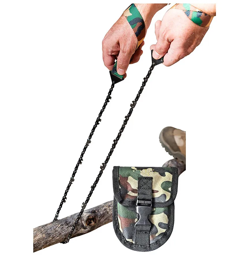 

Hot Sale in USA Pocket Chainsaw - 24 Inch Chain Rope Portable Hand Saw Best Compact Handheld Camping and Survival Chain Saw