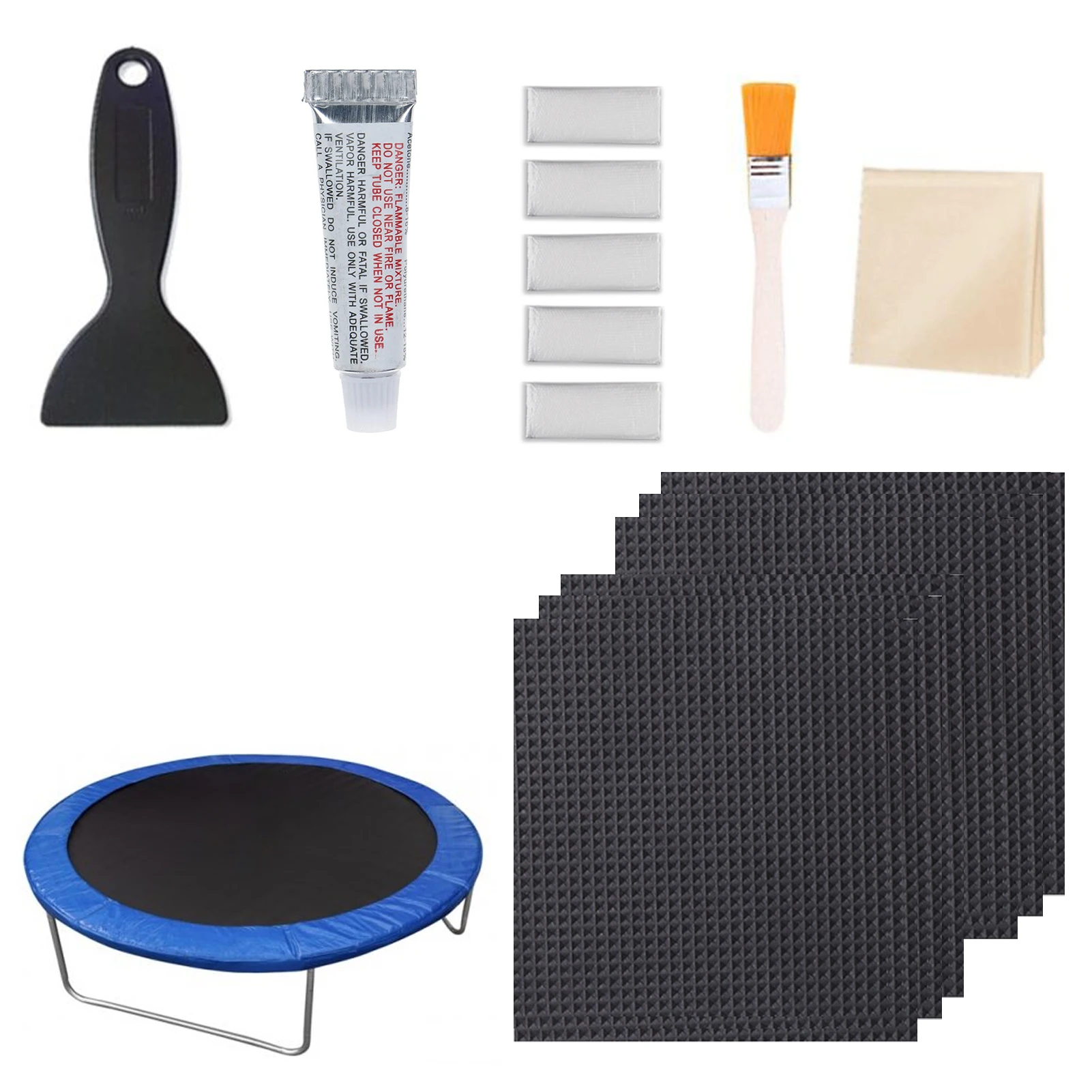 

15pcs Trampoline Patch Repair Kit Tent Trampoline Waterproof Patch Fixing Kit Waterproof Patch Repair Kit For Tears Or Holes In