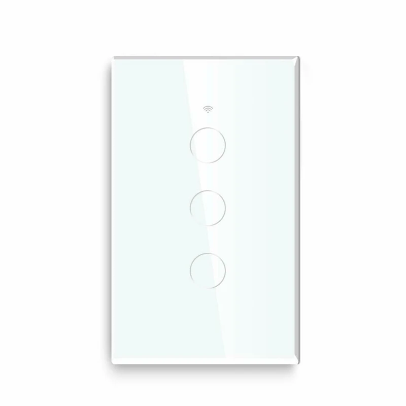 

Smart Wifi 3 Gang Light Switch Touch-Panel For Amazon Alexa Google Home