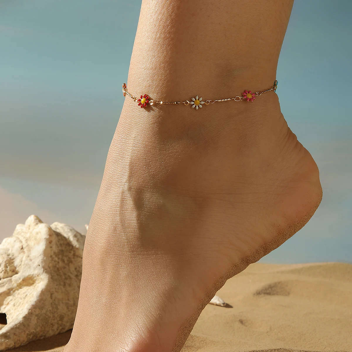 Женский браслет на щиколотку из нержавеющей стали