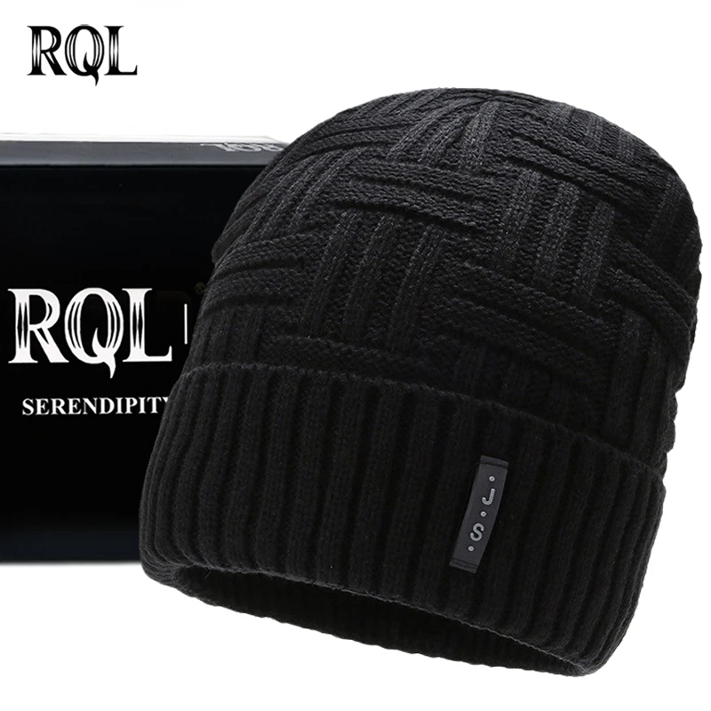 

Men's And Women's Winter Knitted Beanie Hat Keep Warm Plus Velvet Thicken Hedging Unisex Black Wool Scully Bone Male Hat 2021