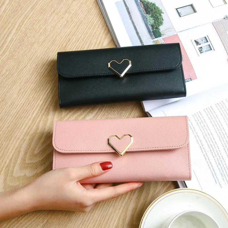 

Women Phone Ladies Wallets For Holder Clutch Girl Wallets Female Pocket Love Heart Money Purses Long Card Bag Wallets Luxury