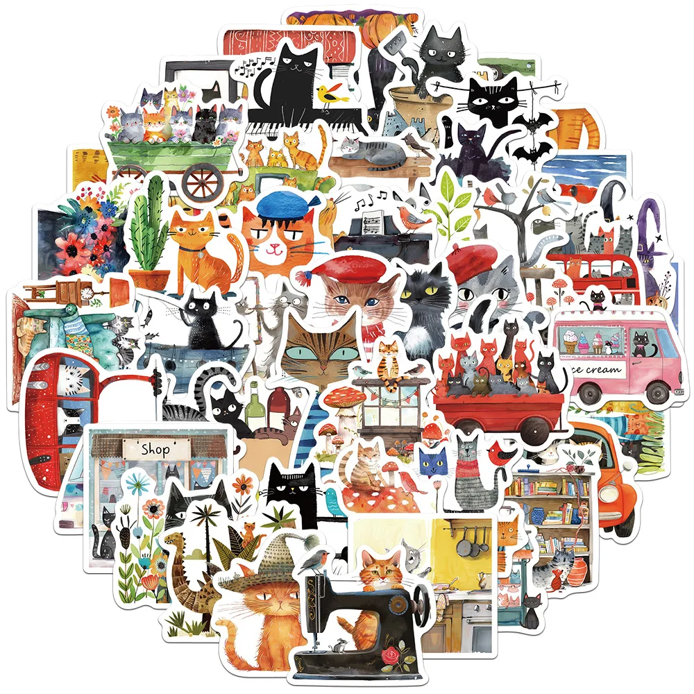 Стикеры с мультяшными животными для чемоданов скейтбордов ноутбуков телефонов