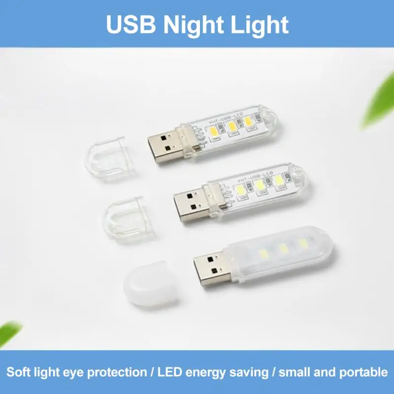 

Mini Portable Led Usb Light 3-8LEDS Book Light Reading Night Light Warm White 5V Power For PC Laptop Mobile Power Accessories