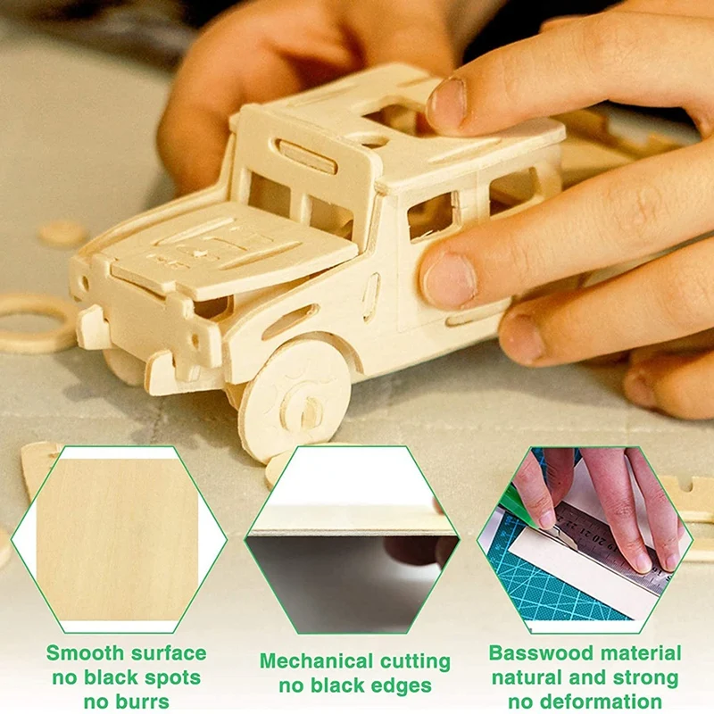 10Pcs 20X20X0.2Cm Basswood Sheets Unfinished Wood Board, Rectangle Blank Wooden, Wooden Cutouts For Crafts