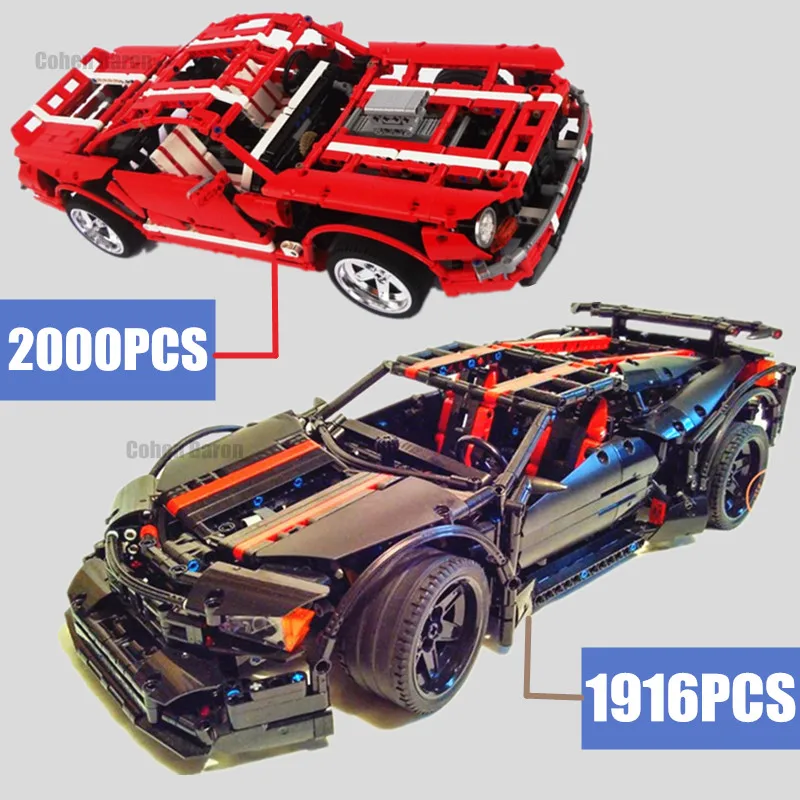 

NEW 2000PCS Assassin X19 MOC Forded Racing Car Mustanged Technical Model Building Block Bricks Toy Gift Kid City Diy Birthday
