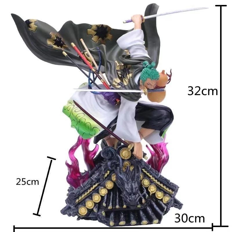 

32cm Anime One Piece Figure Roronoa Zoro Figure Roof Kimono PVC Action Figure Toy Collection Model Figurine Doll Gift