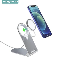xnyocn phone stand for magsafe charger adjustable foldable aluminum desk phone holder for iphone 1212 pro13 mini13 pro max