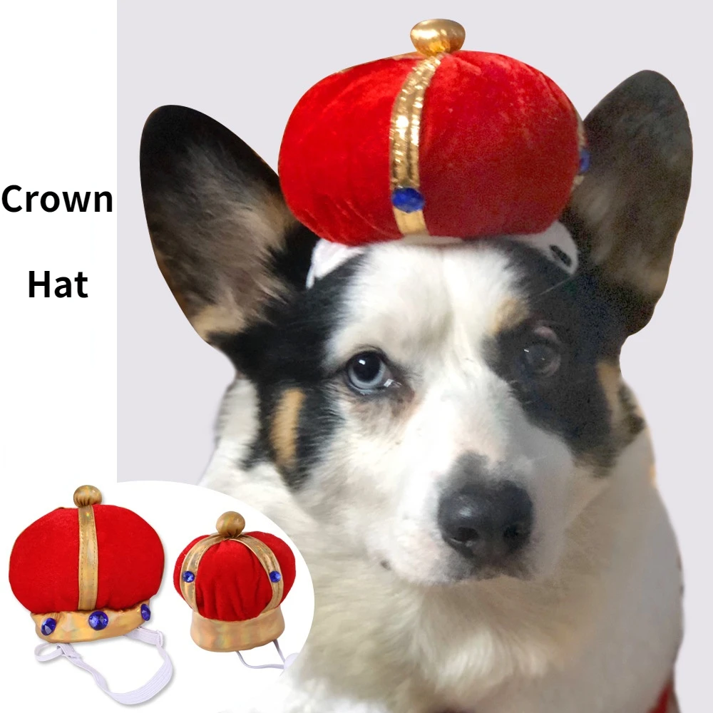 

Dog Costume Clothes Pet Dog Soft Hat Kings Crown for Small Large Dogs Cats Hat Cotton and flannelette for Dog Party Supplies,1PC