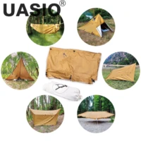 tarp 210d oxford tq tarpmultifunctional tarp shelter solo bush craft and hammock camping with stove jack outdoor build tent