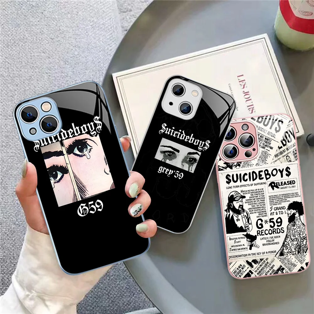 Чехол для телефона New World S-SuicideboyS из закаленного стекла Iphone 14 13 12 11 Pro Mini XS MAX 14Plus X XR