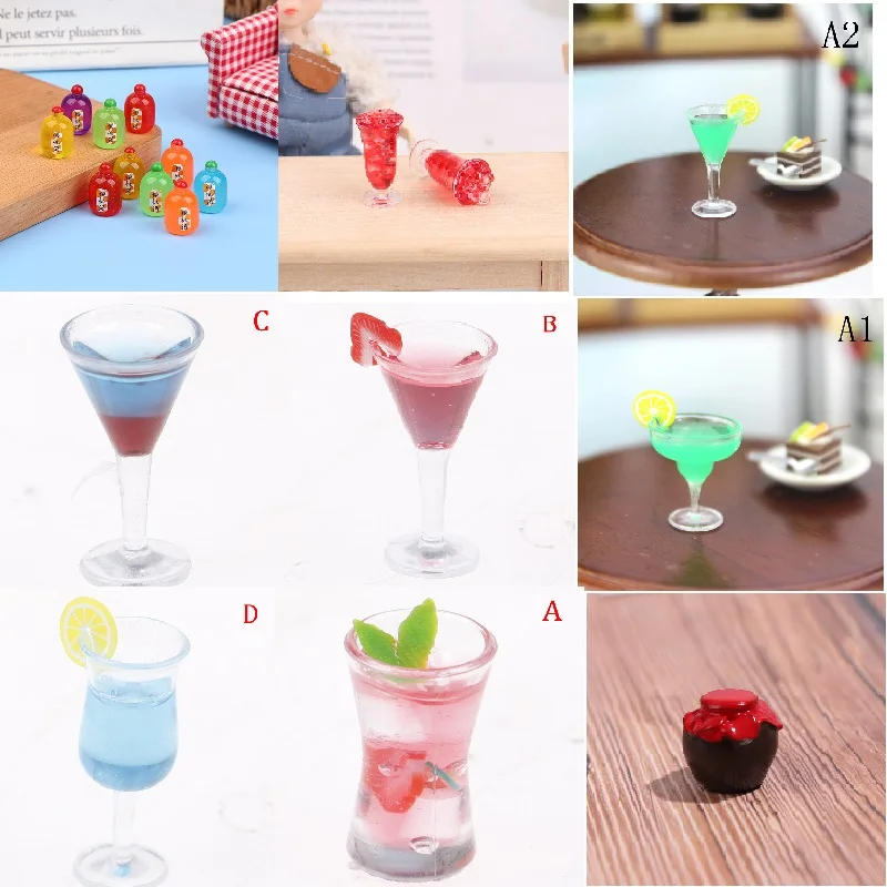 

Кукольный домик Бутылка напитков мультяшная бутылка вина Миниатюрная игрушка кукла еда сцена модель Кукольный дом кухонные аксессуары