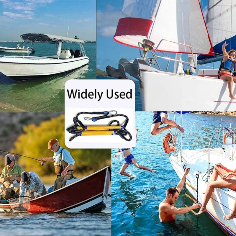 

Удлинитель морской веревочной лестницы, 5-ступенчатая веревочная лестница для лодки, рыболовная веревка, посадочная лестница для