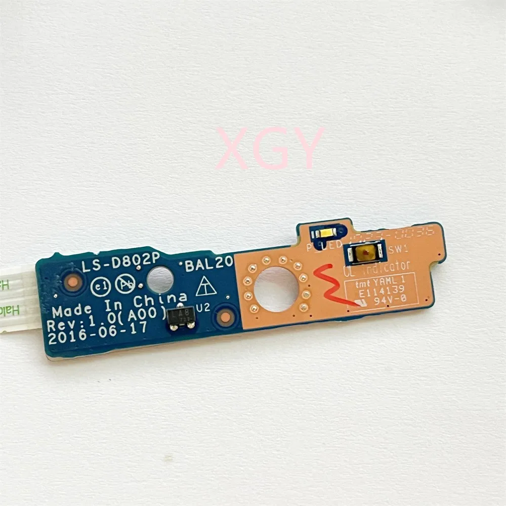 Фото Новая плата кнопки питания для Dell Inspiron 15 5000 5567 5565 5768 5767 с кабелем - LS-D802P 0D802P BAL20 NBX0001YY00 100% тест в порядке №2