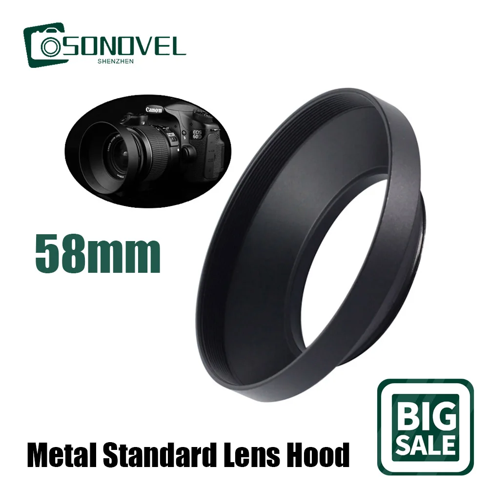

58mm Metal Wide Angle Lens Hood Cover Protector for Nikon Pentax Fuji Sony Canon EOS 1300D 1200D 800D 760D 750D DSLR Accessories