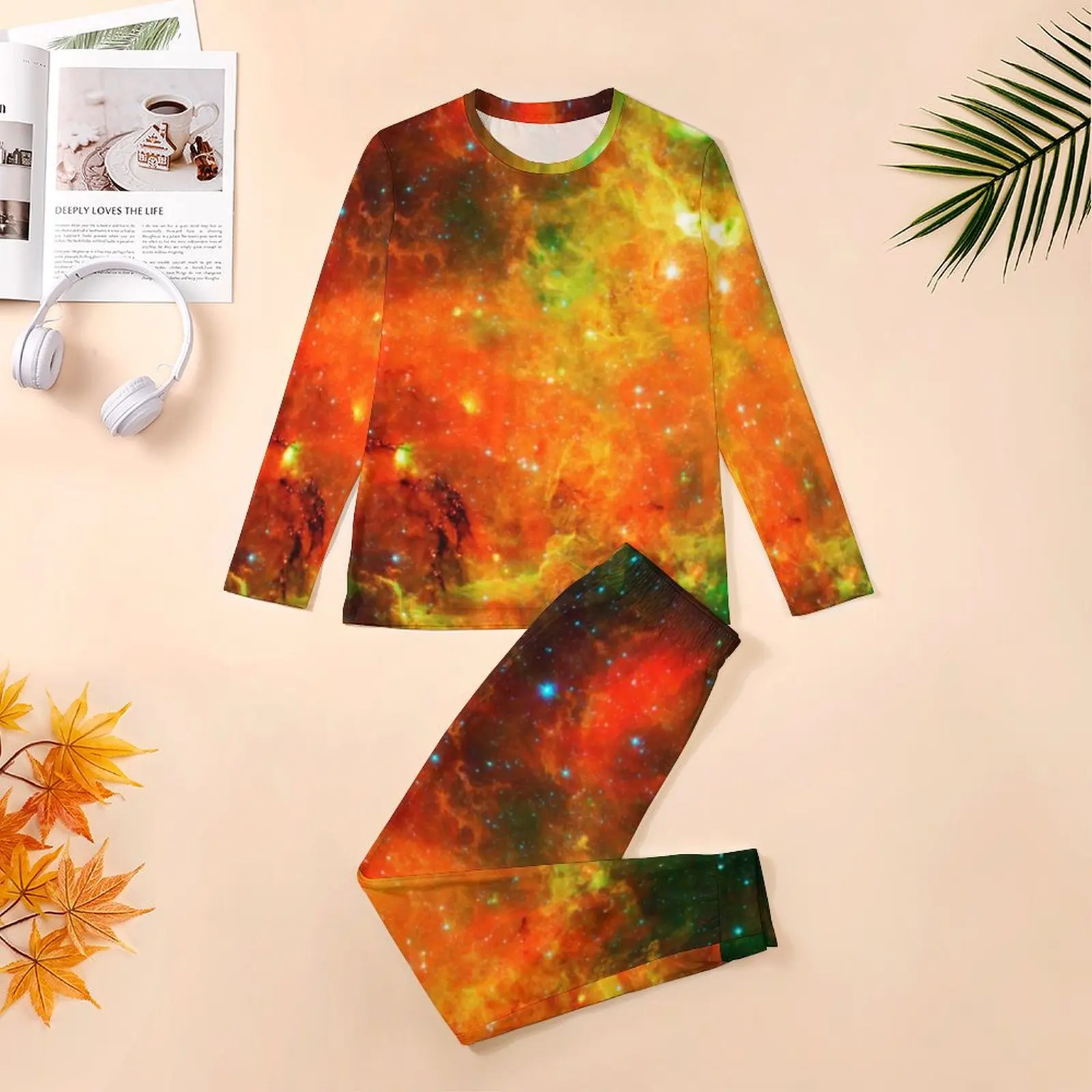 Красочные пижамы Starry Nebula весенние комплекты из двух предметов с галейским