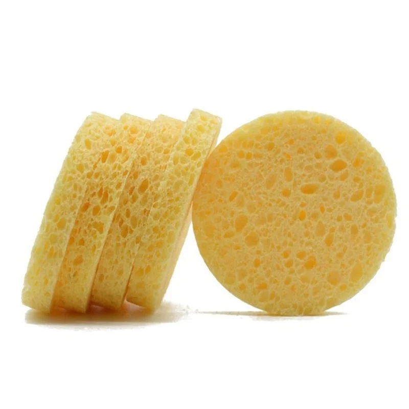 

Sdatter Natural Wood Pulp Sponge Cellulose Compress Cosmetic Puff Facial Washing Sponge Face Care Cleansing Makeup Remover Tools