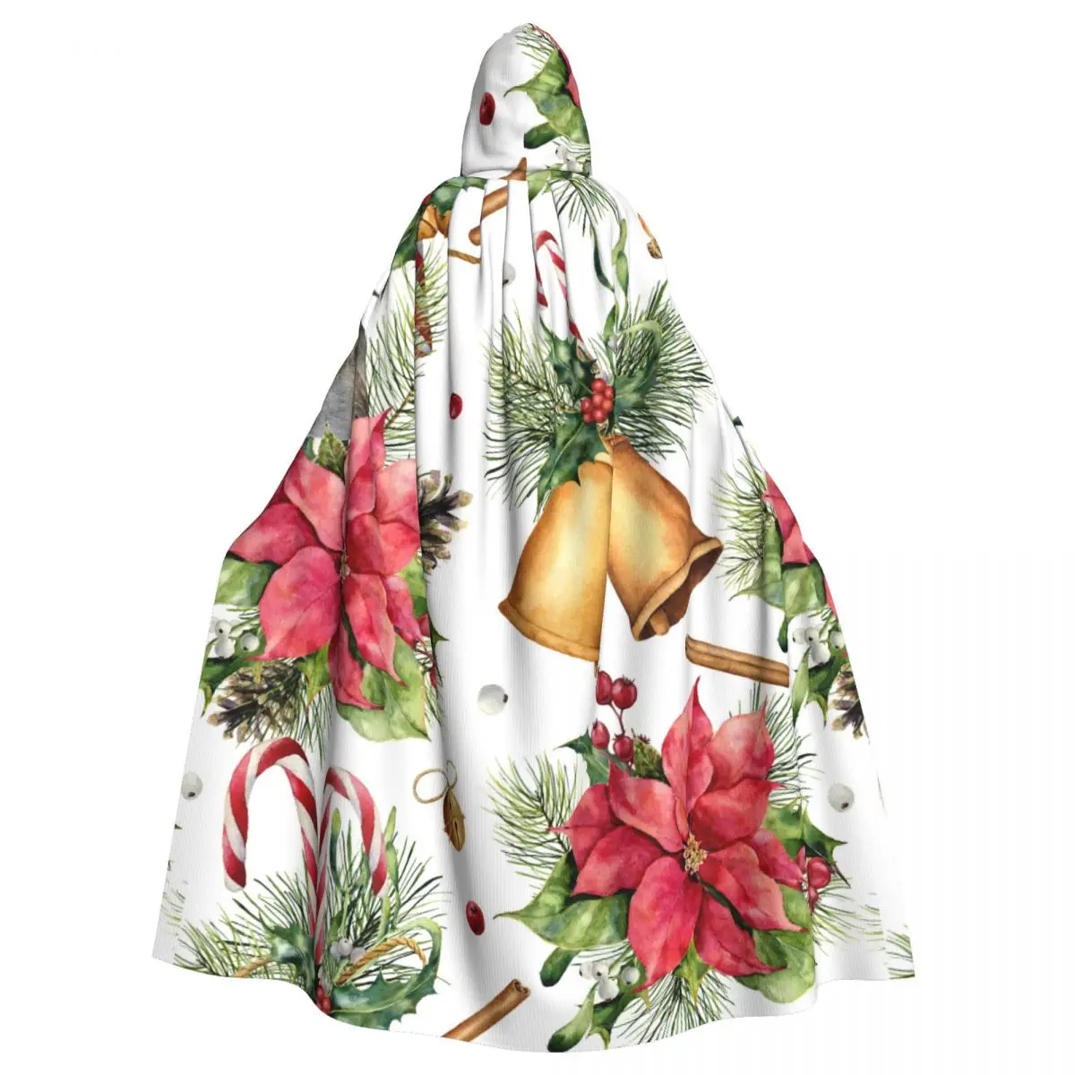 

Длинная накидка, плащ, традиционный Рождественский узор, плащ с капюшоном, пальто, осенние толстовки