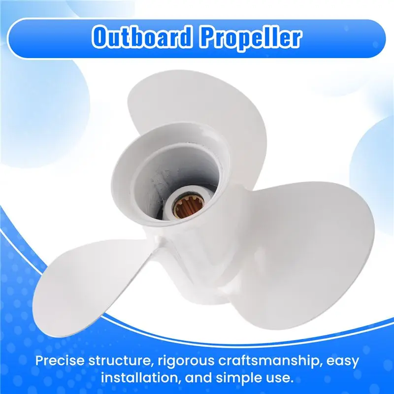 Фото Эксклюзивный пропеллер 664-45945 664-45945-00-EL 9 7/8 X 10 1/2 для 20-30 л.с., белый, 3 лопасти, 10 шлицов, правое вращение №3