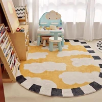 igs new cloud design cute plaid cartoon girl large area bedroom home decoration carpet fluffy soft thickened living room rug