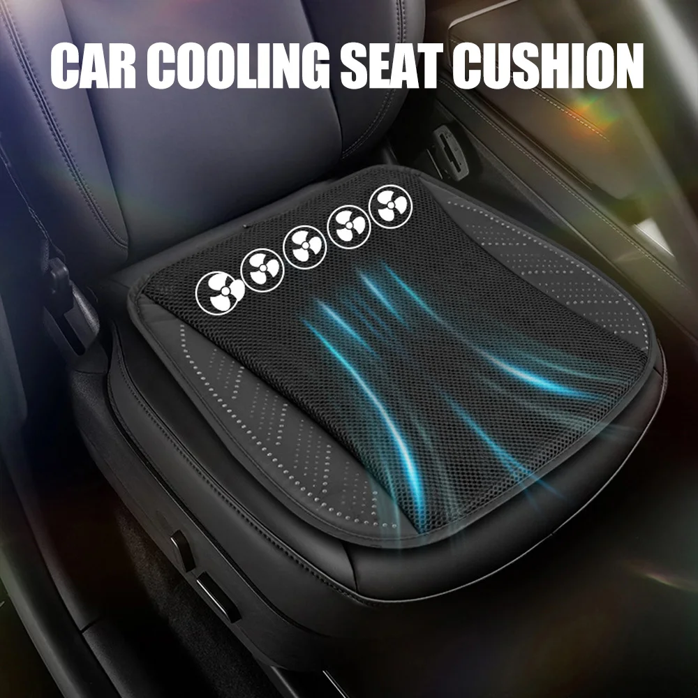 

Car Summer Cool Ice Silk Seat Cushion With USB Fan Blowing Cool Summer Ventilation Cushion Seat Cushion Car Seat Cooling Pad