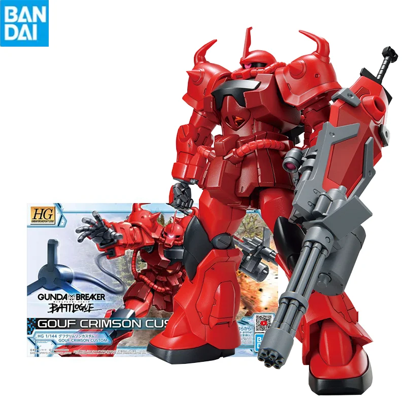

Bandai Gunpla Hg 1/144 Ms-07B-3S Gouf Crimson Custom Gundam Assembly Model Collectible Robot Kits Figures Toys Models Kids Gift