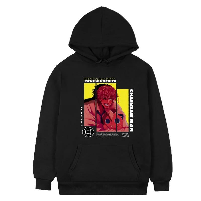 

Chainsaw Man sweatshirt: Stay comfortable and stylish in our cozy sweatshirt featuring a cartoon poster design.