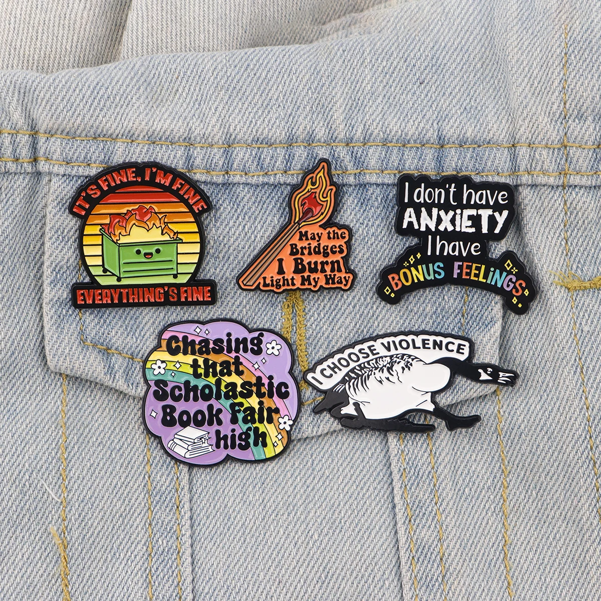 Забавная эмалированная булавка в форме гуся брошь мусора булавки для лацкана