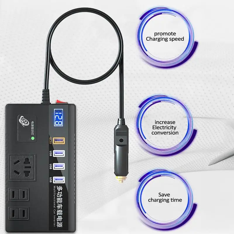 

Car Power Inverter Auto Power Socket Pure Sine Wave Inverter Digital Car Inverter Power Inverter Car Charger Converter Adapter