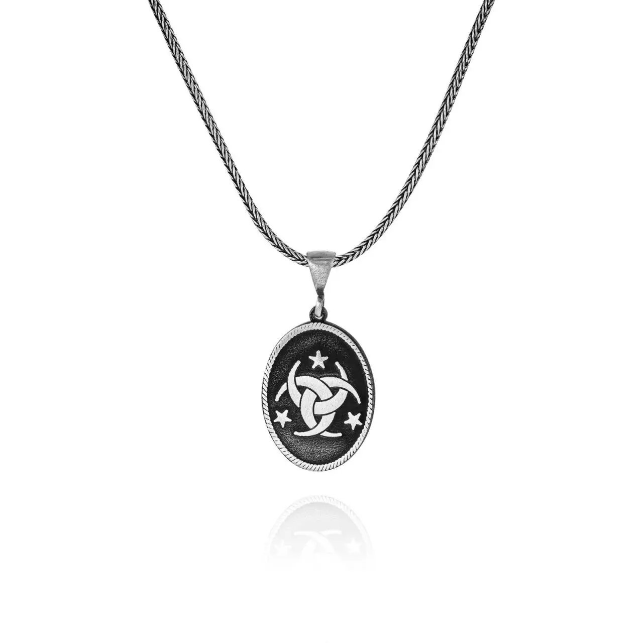 Corps Mahsusa Mit Secret Service Symbol 60 cm 925 Silver Necklace