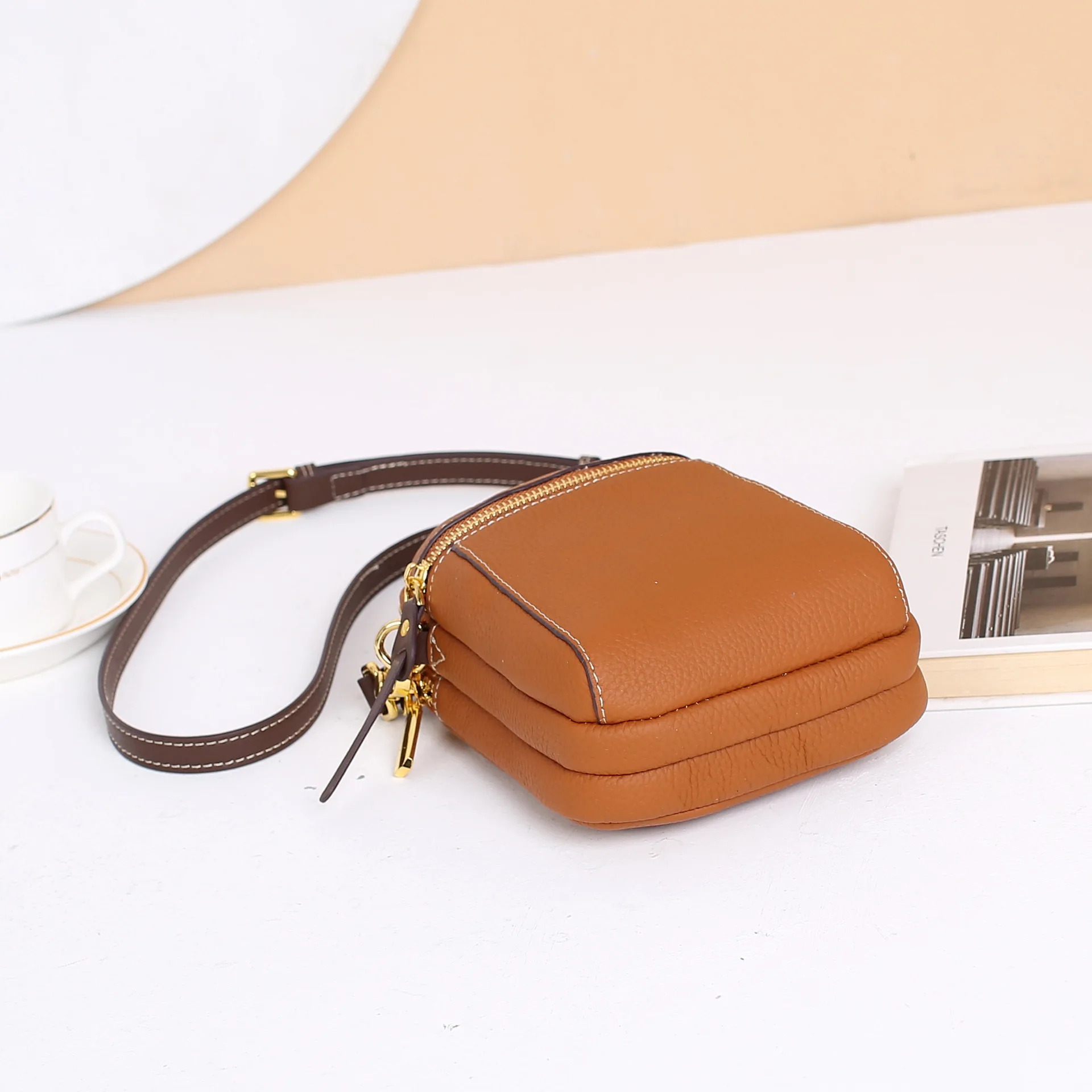 Genuine Leather Women's Crossbody Shoulder Bag Women Cross Body Messenger Satchel Small Cute Kawaii Bags for Ladies Cell Phone